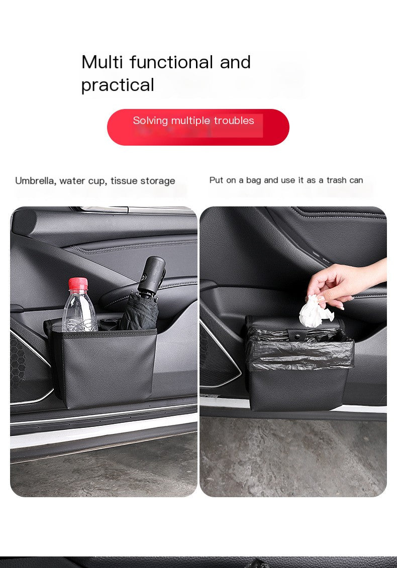Portable car trash can