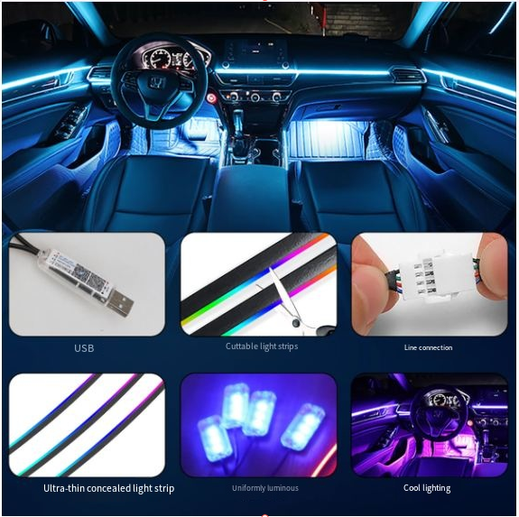 USB Car Ambient Music Light